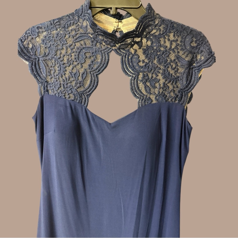 Betsy & Adam Navy Lace Dress